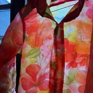 Philippe Venet Vintage Beautiful Bright Floral Blouse